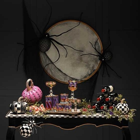 MacKenzie-Childs Courtly Check Halloween Spiders, Set of 2 - Picture 2 of 11